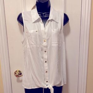 Anne Klein White Blouse Size M NEW